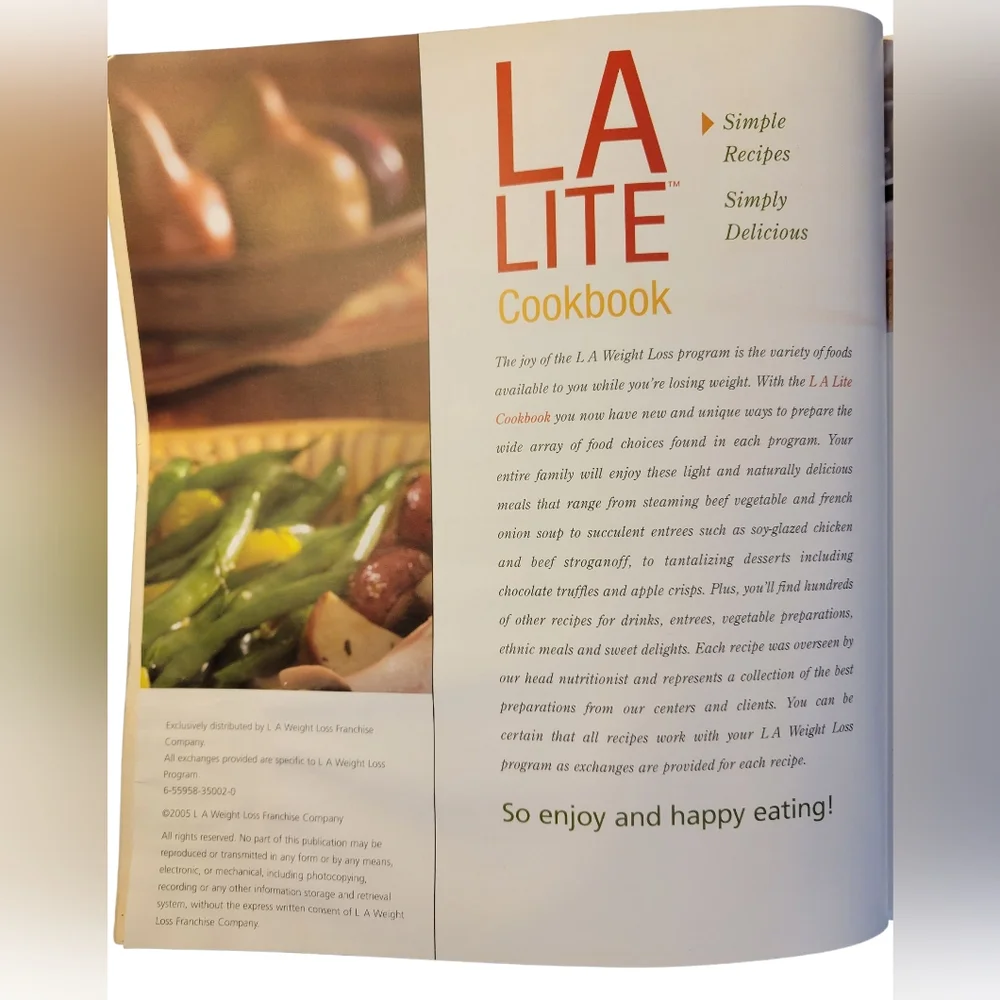 LA Lite Cookbook Simple Recipes Simply Delicious 266 Pages With Color Pictures